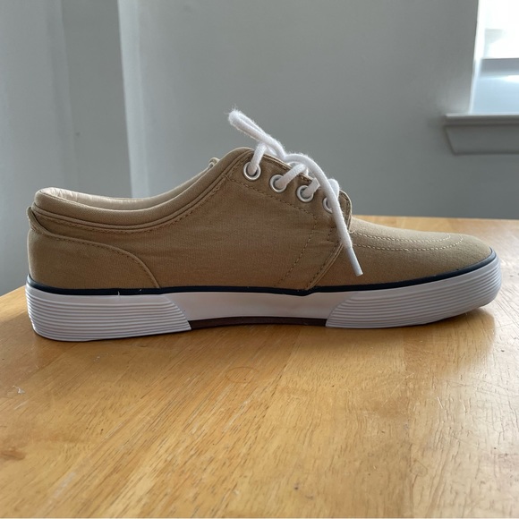 Polo Ralph Lauren Faxon Low-Top Canvas Sneaker - Beige - Mens Size 8 - Picture 6 of 15
